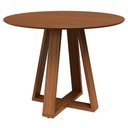 Ver imagem 2 de Conjunto Mesa de Jantar Redonda 4 Cadeiras Estofadas Encosto Tela 100% MDF Pinhão/Cinza Escuro - Dal