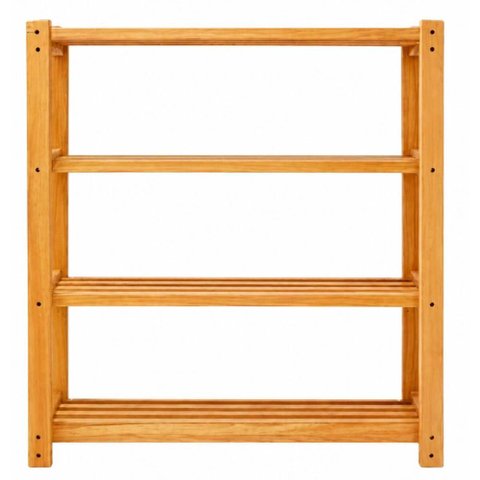Estante Madeira Natural Crua 4 Prateleiras 80x62x32,5cm Nichele Sapateira Organizador