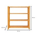 Ver imagem 3 de Estante Madeira Natural Crua 4 Prateleiras 80x62x32,5cm Nichele Sapateira Organizador