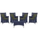Ver imagem 1 de 4 Poltronas e 1 Mesa Igapó Alumínio Fendi Corda Náutica E13 Azul