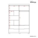 Ver imagem 5 de Guarda Roupa Solteiro Doble 4 Portas 4 Gavetas MDP Cinamomo Off White 160cm