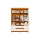 Ver imagem 4 de Guarda Roupa Solteiro Doble 4 Portas 4 Gavetas MDP Cinamomo Off White 160cm
