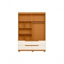 Ver imagem 6 de Guarda Roupa Solteiro Doble 4 Portas 4 Gavetas MDP Cinamomo Off White 160cm