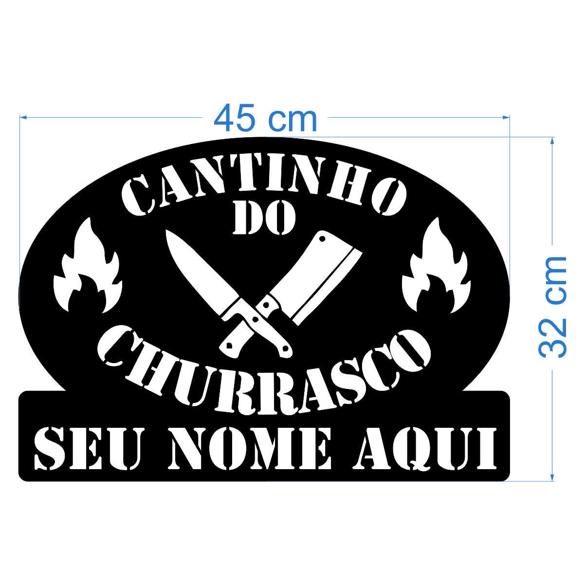 Placa Quadro Cantinho do Churrasco Personalizada Mdf 45x32cm - 2