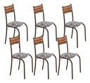 Ver imagem 1 de Kit 6 Cadeiras Atlanta Corino Paraopeba e Rattan Carvalho Tubo Marrom Cafe