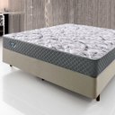 Ver imagem 2 de Cama Box Casal 138x188 Linho Bege com Colchão Mola Ensacada