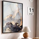 Ver imagem 1 de Quadro Decorativo Abstrato Mármore Gray em Moldura Caixa TaColado Moldura Trad 1cm Branca com Vidro