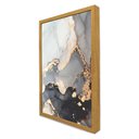 Ver imagem 3 de Quadro Decorativo Abstrato Mármore Gray em Moldura Caixa TaColado Moldura Trad 1cm Branca com Vidro