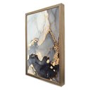 Ver imagem 4 de Quadro Decorativo Abstrato Mármore Gray em Moldura Caixa TaColado Moldura Trad 1cm Branca com Vidro