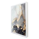 Ver imagem 2 de Quadro Decorativo Abstrato Mármore Gray em Moldura Caixa TaColado Moldura Trad 1cm Branca com Vidro