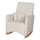 Ver imagem 5 de Poltrona de Amamentação e Descanso Anne com Base Balanço e Puff Bouclé Off White - Desk Design