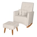 Ver imagem 1 de Poltrona de Amamentação e Descanso Anne com Base Balanço e Puff Bouclé Off White - Desk Design