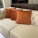 Ver imagem 5 de Namoradeira Pétalas Sued Premium Terracota - 1,20m Sua Casa Decor Pés Madeira Claro