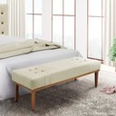 Ver imagem 4 de Divã Recamier Retrô Base Madeira para Quarto Gênova 140cm Veludo S04 - D'Rossi Cor Bege