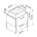 Ver imagem 5 de Gabinete para Banheiro Industrial Suspenso 50 cm com 1 Porta e Cuba - Preto/Branco