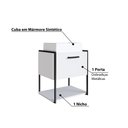 Ver imagem 3 de Gabinete para Banheiro Industrial Suspenso 50 cm com 1 Porta e Cuba - Preto/Branco