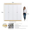Ver imagem 3 de Guarda Roupa Roupeiro com 4 Portas e 2 Gavetas Provençal Europa 0557 Genialflex