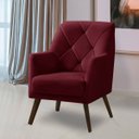 Ver imagem 2 de Poltrona Decorativa Retrô Recepção Magali Veludo Roxo Lansofbr Lansof Brasil