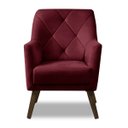 Ver imagem 3 de Poltrona Decorativa Retrô Recepção Magali Veludo Roxo Lansofbr Lansof Brasil