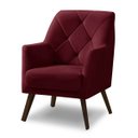 Ver imagem 1 de Poltrona Decorativa Retrô Recepção Magali Veludo Roxo Lansofbr Lansof Brasil