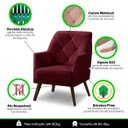 Ver imagem 7 de Poltrona Decorativa Retrô Recepção Magali Veludo Roxo Lansofbr Lansof Brasil
