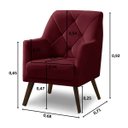 Ver imagem 6 de Poltrona Decorativa Retrô Recepção Magali Veludo Roxo Lansofbr Lansof Brasil