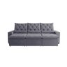 Sofá Retrátil 210m 3 Lugares Reclinável em Suede Moderno Milão Cinza - 6