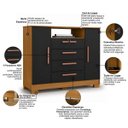 Ver imagem 5 de Cômoda Sapateira Essence 4 Gavetas 2 Portas Multiuso Moderno Quarto