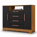 Ver imagem 2 de Cômoda Sapateira Essence 4 Gavetas 2 Portas Multiuso Moderno Quarto