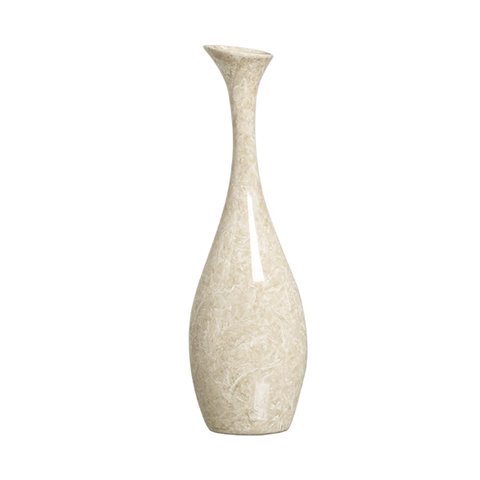 Vaso de Cerâmica Bege para Decoração de Sala Vanguard Petra 40,5x12x7 cm