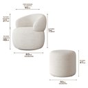 Ver imagem 2 de Kit 2 Poltronas Orgânica Eloah 2 Puff Ello Alto Padrão Bouclé Italiano Decoração - Off-white