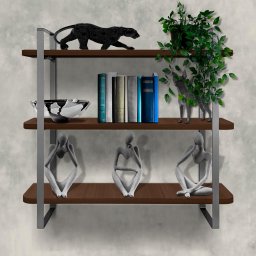 Prateleira Tripla Nicho Hone Modelo Industrial Decoração Casa 60x15 Prata/Villandry - 2