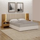 Ver imagem 4 de Cabeceira de Casal com 2 Mesas de Cabeceira e Led Los Angelis