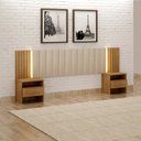 Ver imagem 1 de Cabeceira de Casal com 2 Mesas de Cabeceira e Led Los Angelis