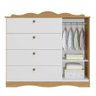 Cômoda Infantil Permóbili Encanto com 4 Gavetas e 1 Porta - Nature/Branco - 3
