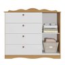 Cômoda Infantil Permóbili Encanto com 4 Gavetas e 1 Porta - Nature/Branco - 2