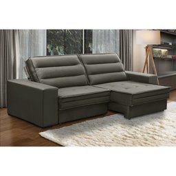 Sofá Retrátil e Reclinável 2 Lugares 170cm Bogotá Tecido Veludo iSofa:Cinza - 3