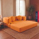 Ver imagem 5 de Sofá Cama Hali 1,50m Xpand Tech Tecido Bouclê Caramelo Cama Inbox