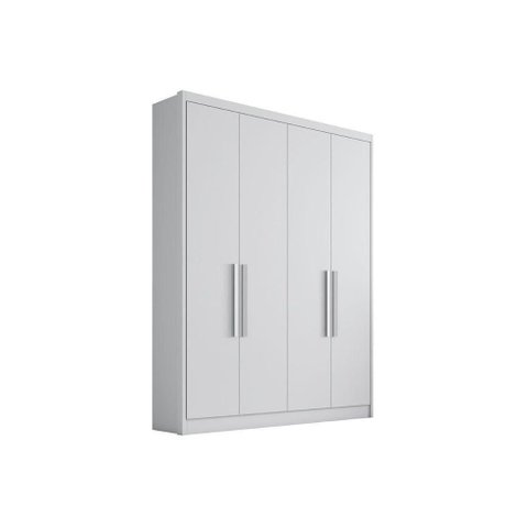 Guarda Roupa Solteiro 4 Portas e 3 Gavetas Moderni Branco - Novo Horizonte