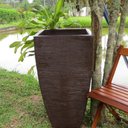 Ver imagem 6 de Kit 2 Vaso Planta + Prato 90x45 Moderno Trapézio Polietileno BGPLASTICOS CINZA CIMENTO 004