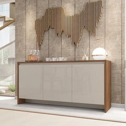 Buffet Aparador Sala Estar Madrid 3 Portas Cedro/off White - 2