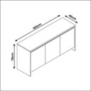 Ver imagem 3 de Buffet Aparador Sala Estar Madrid 3 Portas Cedro/off White