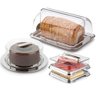 Kit Porta Pão Porta Frios e Porta Bolo Aço Inox Tampas Transparentes Vision Forma - 1