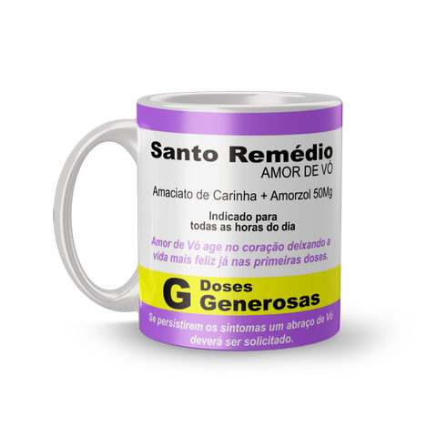 Caneca Criativa com Estampa de Remédios Engraçados Vó