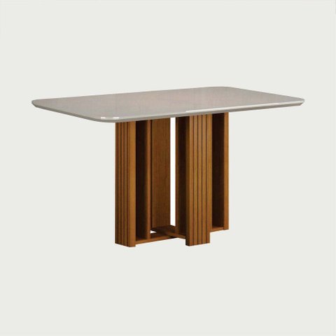 Conjunto Sala de Jantar Jade Gold 1,20m Tampo Off 4 Cadeiras Jade Cinamomo/Joli Palha