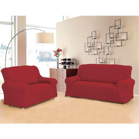Kit Capa para Sofá 2 e 3 Lugares Vermelho New City Sultan