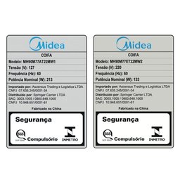 Coifa de Parede Smart Pro Touch Midea 90cm Mh90m77at22mw1 - 127v - 7