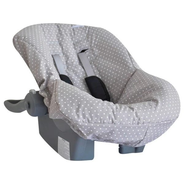 Capa de Bebe Conforto Tecido de Estampa de Estrelas Cinza - 1