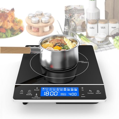 Vbgk Induction Cooktop 1800w, Portátil, 9 Níveis, Controle Touch, 110v
