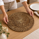 Ver mais imagens de Sousplat Redondo Artesanal Marrom-Claro 32 cm Bambu e Rattan